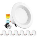 Luxrite 4" LED Recessed Can Lights 5 CCT Selectable 2700K-5000K 10W (60W Equivalent) 750LM Dimmable 6-Pack LR23791-6PK